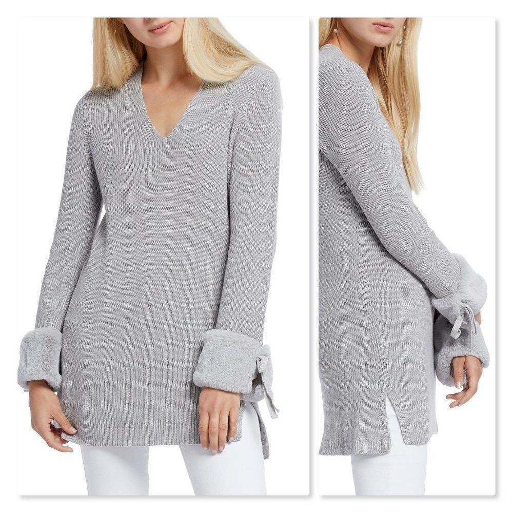 NIC + ZOE Warm & Fuzzy Faux Fur Cuff Sweater